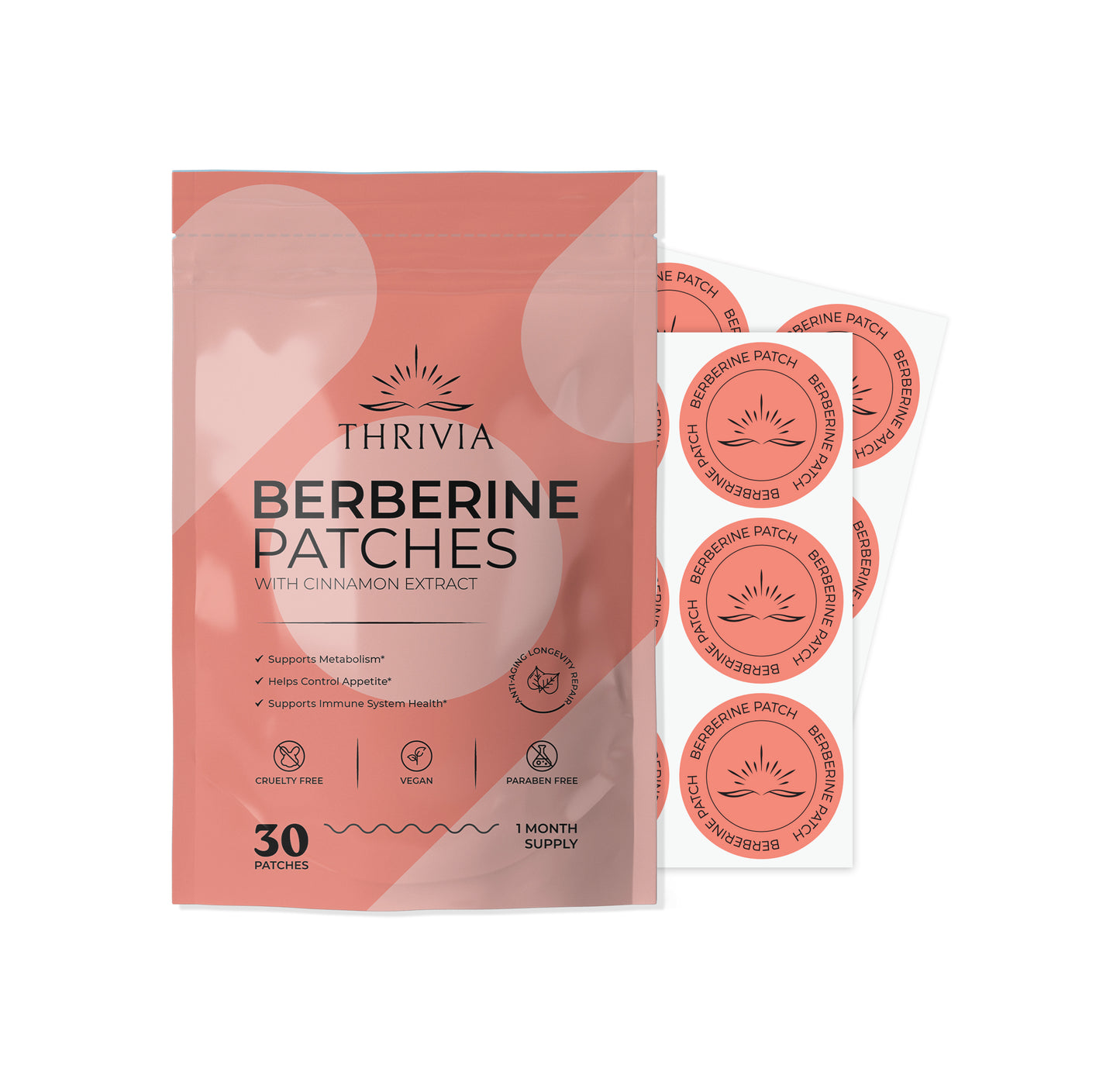 Thrivia GLP-1 Berberine Patches | Appetite Support and Weight Management